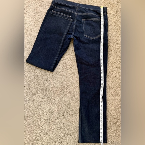 PRADA Dark Wash Mid High Rise Straight Leg Jeans Women Luxury Designer Denim 33 - Picture 12 of 17